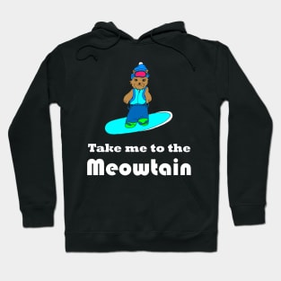 Snowbording cat meowtain pun cat lover snowboard fan snow lover Hoodie